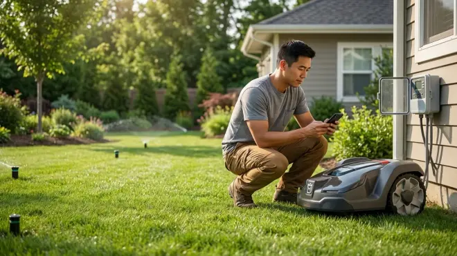 Can I coordinate my robotic mower with smart irrigation systems?