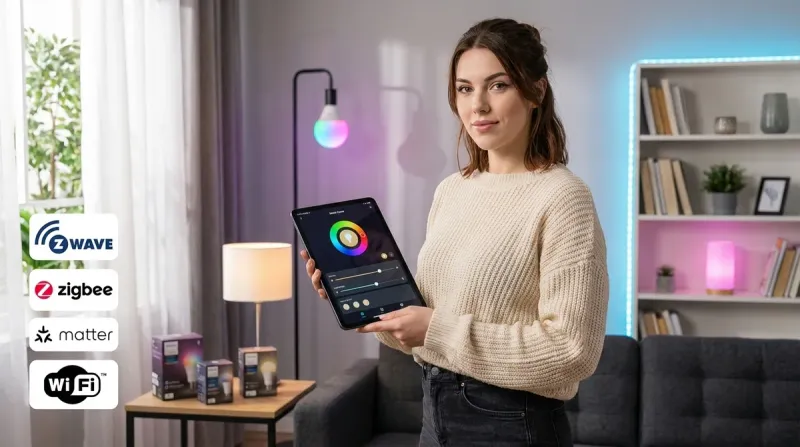 Smart Lighting for Home Automation: Complete Guide to Zigbee, Z-Wave, Matter & Wi-Fi Systems