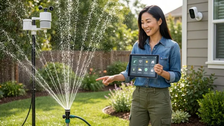 How do smart irrigation systems integrate with other smart home automations?